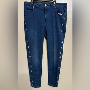 Michael Kors Blue Jeans with Eyelet Accents